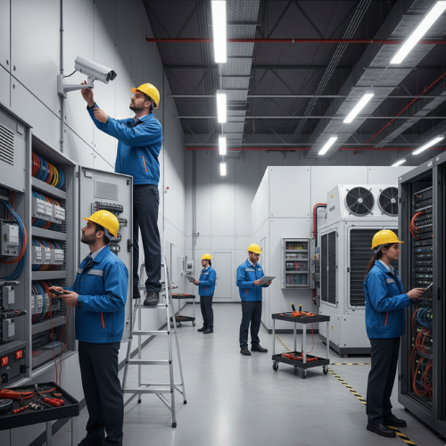 AMC services for businesses, ensuring reliable maintenance of electrical, IT, MEP, security, and warehouse systems for smooth operations and long-term performance.